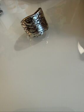 Silpada Silver-Tone Textured Wide Band Ring